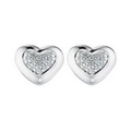 Pave Diamond Heart Earrings